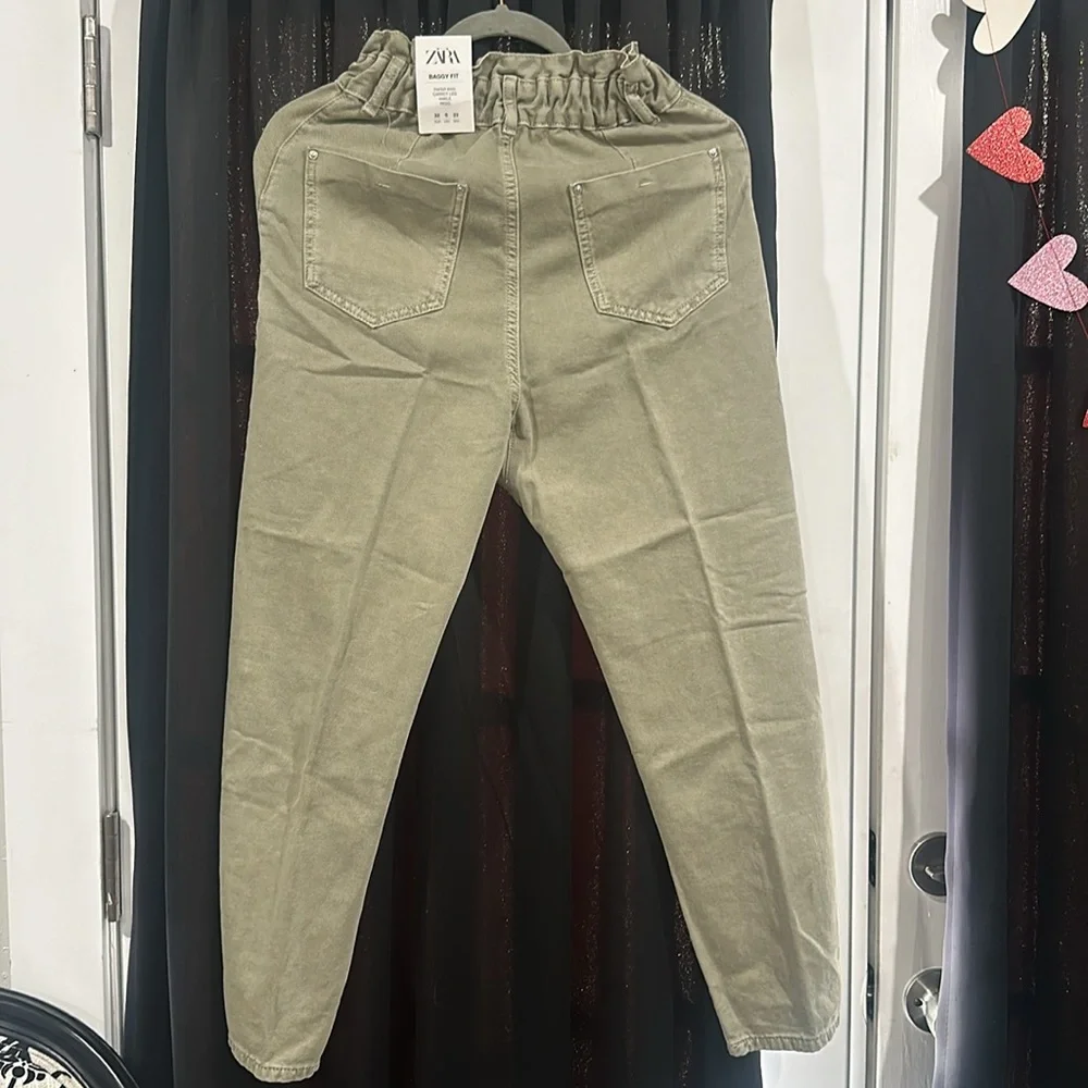 NWT Zara Baggy Fit Ankle Pants - Picture 2 of 2